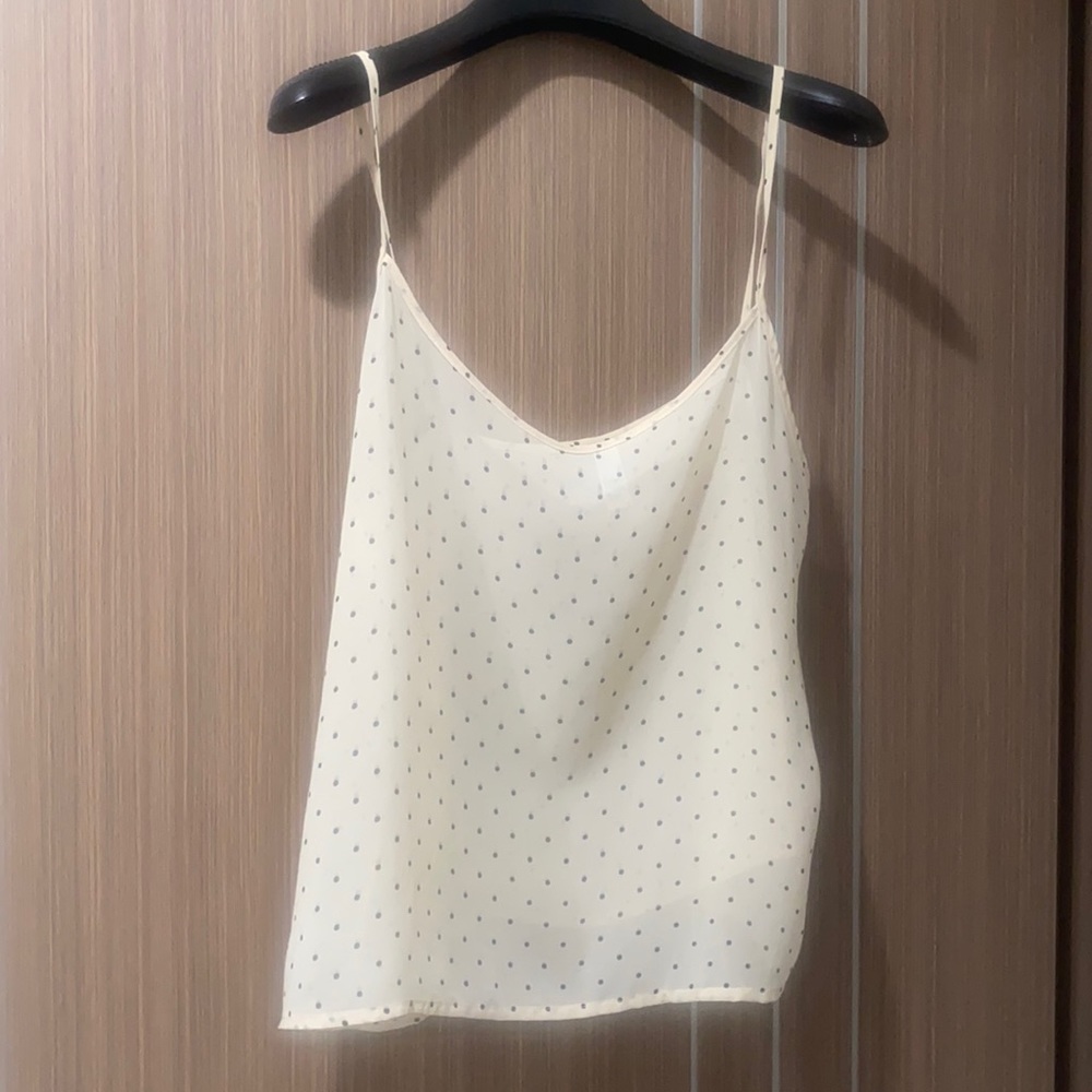 American apparel chiffon polka dot top
